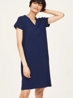 BRAINT01 Thought Organic Cotton T-shirt Dress - Denim Blue Clothing