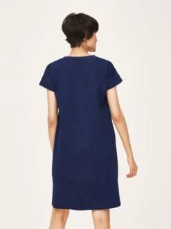 BRAINT01 Thought Organic Cotton T-shirt Dress - Denim Blue Clothing