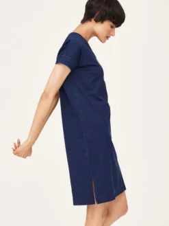 BRAINT01 Thought Organic Cotton T-shirt Dress - Denim Blue Clothing