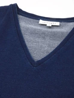 BRAINT01 Thought Organic Cotton T-shirt Dress - Denim Blue Clothing