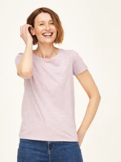 BRAINT01 Ethical & Eco-Friendly Gifts Thought Fairtrade GOTS Organic Cotton Tee - Lilac Purple