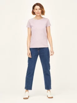 BRAINT01 Ethical & Eco-Friendly Gifts Thought Fairtrade GOTS Organic Cotton Tee - Lilac Purple