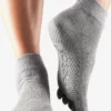 YOGAMA02 Toesox Grip Full Toe Ankle - Heather Grey