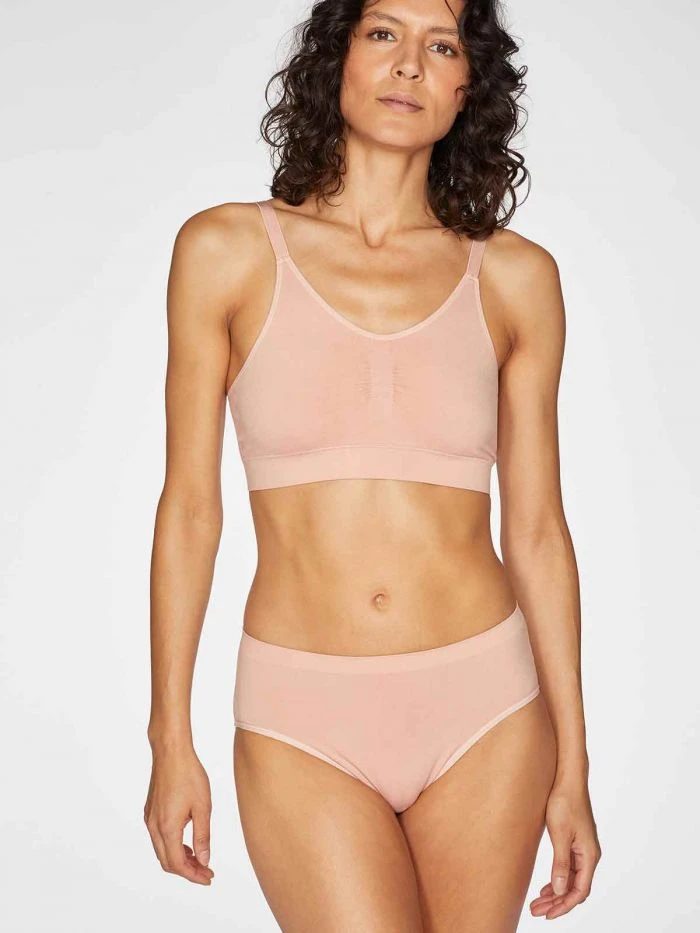 BRAINT01 Thought Recycled Nylon Seamless Bralet - Blush Clothing 3 BRAINT01 Thought Recycled Nylon Seamless Bralet - Blush Clothing