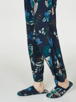 BRAINT01 Thought Tabbie Printed Slippers - Navy With Love...