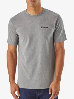 PATAGO01 Patagonia P-6 Logo Responsibili-Tee - Gravel Heather Clothing