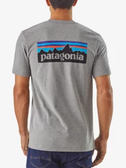 PATAGO01 Patagonia P-6 Logo Responsibili-Tee - Gravel Heather Clothing
