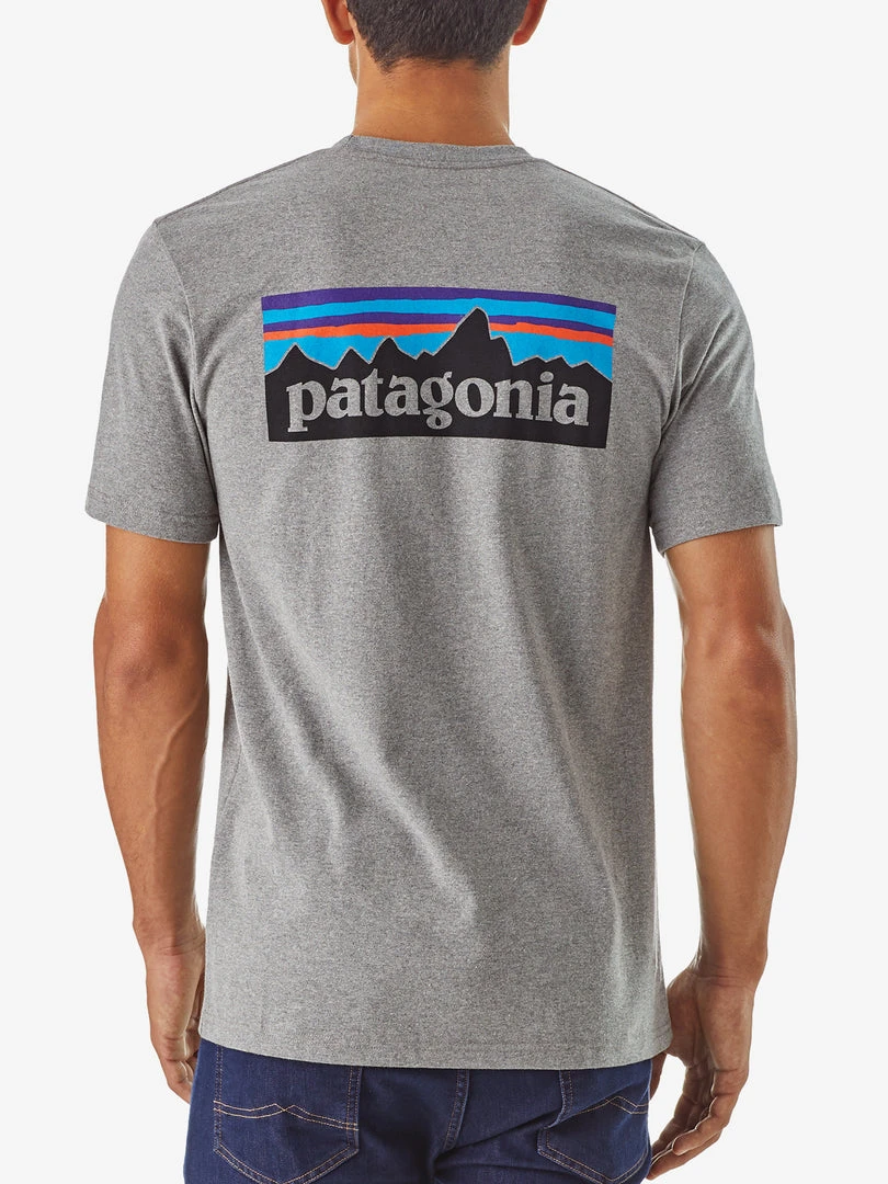 PATAGO01 Patagonia P-6 Logo Responsibili-Tee - Gravel Heather Clothing 4 PATAGO01 Patagonia P-6 Logo Responsibili-Tee - Gravel Heather Clothing