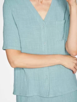 BRAINT01 Thought Stella Crinkle Organic Cotton Woven Pyjama Set