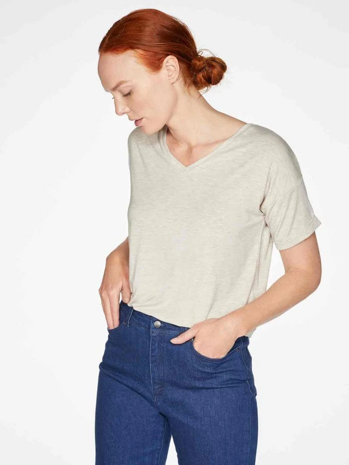 BRAINT01 Thought Eliza Seacell Tee - Vanilla Cream 6 BRAINT01 Thought Eliza Seacell Tee - Vanilla Cream