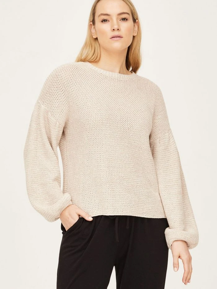 BRAINT01 Clothing Thought Organic Cotton Chunky Knit Jumper - Warm White 4 BRAINT01 Clothing Thought Organic Cotton Chunky Knit Jumper - Warm White
