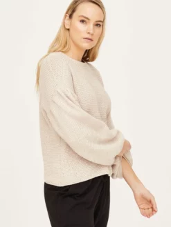BRAINT01 Clothing Thought Organic Cotton Chunky Knit Jumper - Warm White