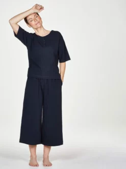 BRAINT01 Thought Lettice GOTS Organic Cotton Pyjamas - Navy
