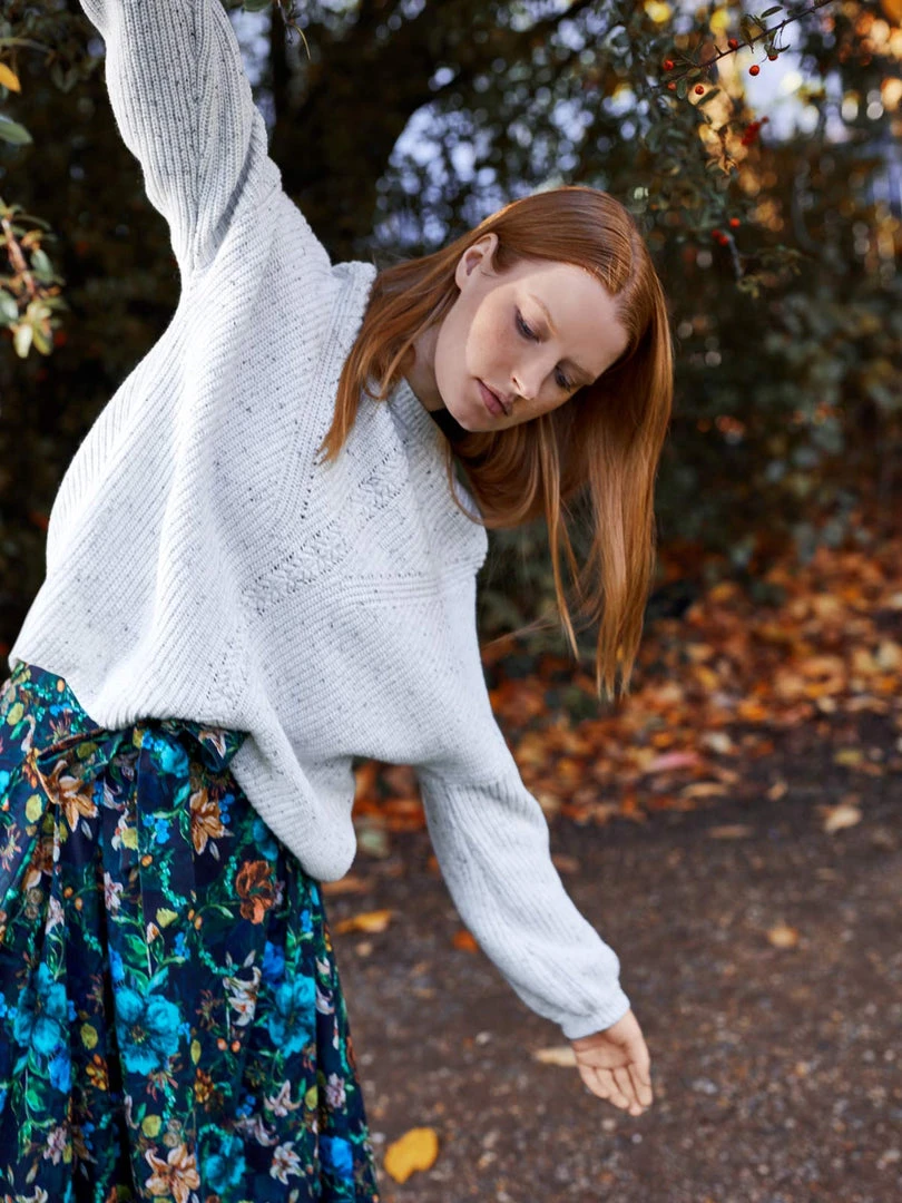 BRAINT01 Clothing Thought Cinthie Balloon Sleeve Organic Cotton Jumper - White 4 BRAINT01 Clothing Thought Cinthie Balloon Sleeve Organic Cotton Jumper - White