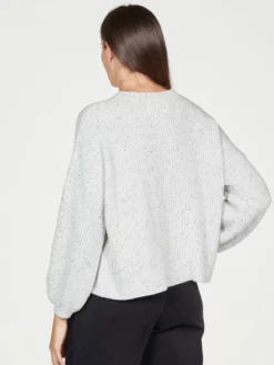 BRAINT01 Clothing Thought Cinthie Balloon Sleeve Organic Cotton Jumper - White 12 BRAINT01 Clothing Thought Cinthie Balloon Sleeve Organic Cotton Jumper - White