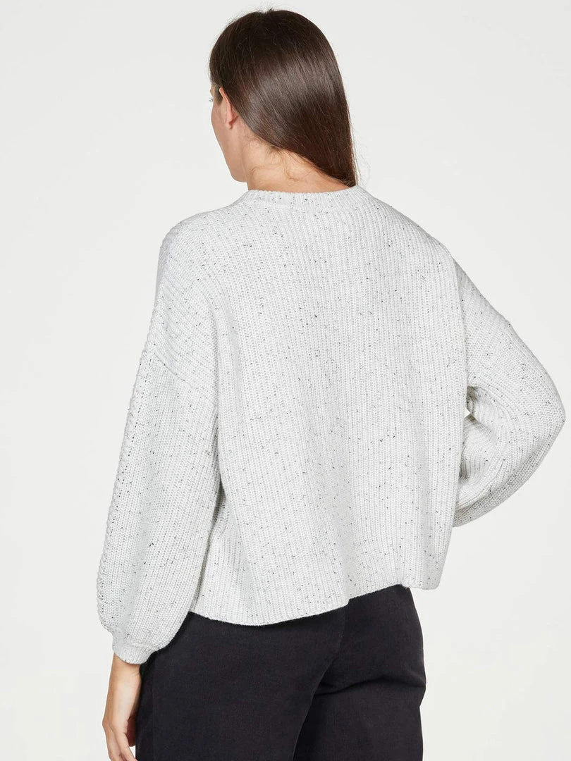 BRAINT01 Clothing Thought Cinthie Balloon Sleeve Organic Cotton Jumper - White 5 BRAINT01 Clothing Thought Cinthie Balloon Sleeve Organic Cotton Jumper - White