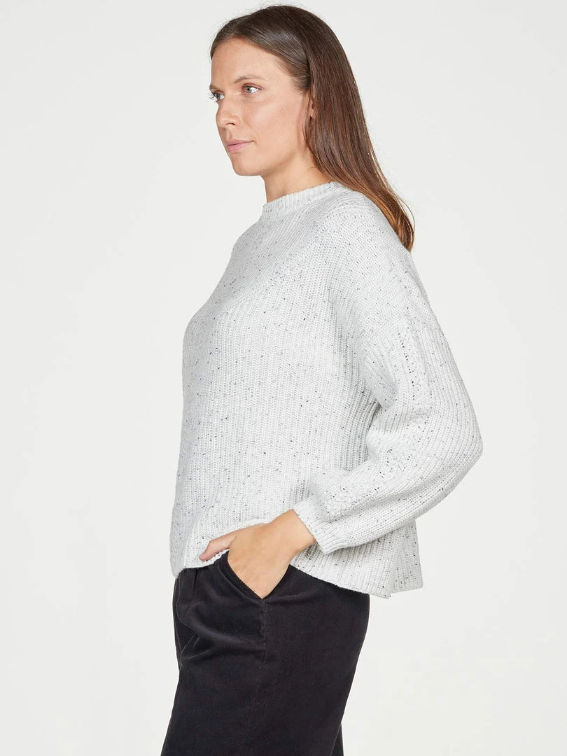 BRAINT01 Clothing Thought Cinthie Balloon Sleeve Organic Cotton Jumper - White 6 BRAINT01 Clothing Thought Cinthie Balloon Sleeve Organic Cotton Jumper - White