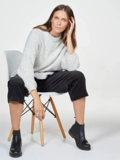 BRAINT01 Clothing Thought Cinthie Balloon Sleeve Organic Cotton Jumper - White 15 BRAINT01 Clothing Thought Cinthie Balloon Sleeve Organic Cotton Jumper - White