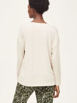 BRAINT01 Thought Naturally Soft Long Sleeve SeaCell Top - Vanilla Cream Clothing