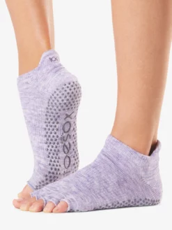 YOGAMA02 Clothing Toesox Grip Half Toe Low Rise - Heather Purple