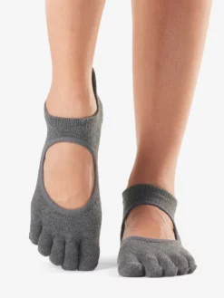 YOGAMA02 Toesox Grip Full Toe Bellarina - Charcoal Grey Clothing