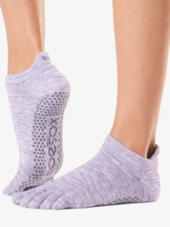 YOGAMA02 Clothing Toesox Grip Full Toe Low Rise - Heather Purple