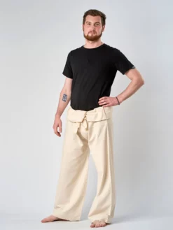 LOYALE01 Yogamatters Thai Fisherman's Organic Cotton Trousers - Natural - Tall