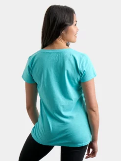 YOGARU01 Yogaru Women's Warrior 2 T-Shirt - Turquoise Clothing