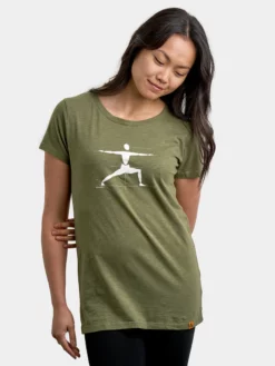 YOGARU01 Clothing Yogaru Women's Warrior 2 T-Shirt - Green