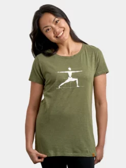 YOGARU01 Clothing Yogaru Women's Warrior 2 T-Shirt - Green