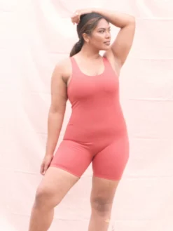 EASEDK01 Girlfriend Collective Bike Unitard - Tart