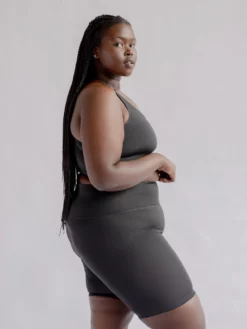 EASEDK01 Girlfriend Collective Float High Rise Shorts - Black Clothing