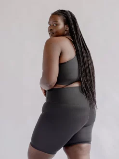 EASEDK01 Girlfriend Collective Float High Rise Shorts - Black Clothing