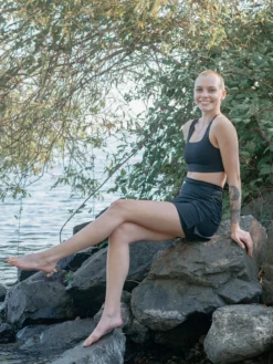 EASEDK01 Girlfriend Collective High-Rise Skort - Black Clothing