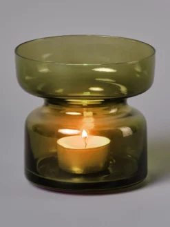 AERYLT01 Aery Copenhagen Glass Tea Light Holder - Jade