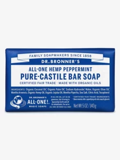 CLFDIS01 Wellbeing & Lifestyle Dr Bronner's Pure-Castile Soap Bar - Peppermint