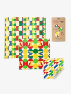 THEBEE01 The Beeswax Wrap Prue Leith Set Of 3 - Geometric Print Wellbeing & Lifestyle