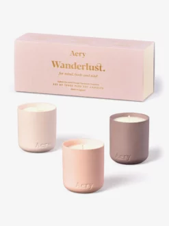 AERYLT01 With Love... Aery Fernweh Collection Wanderlust Votive Candle Gift Set Of 3