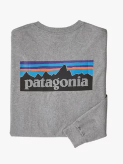 PATAGO01 Patagonia Long Sleeve P-6 Logo Responsibili-Tee - Gravel Heather