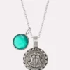 GODDES01 Wellbeing & Lifestyle Goddess Of Protection Pendant Necklace With Green Onyx Power Stone - Silver