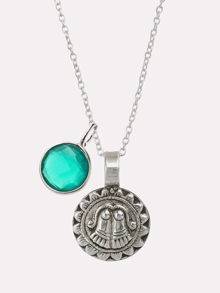 GODDES01 Wellbeing & Lifestyle Goddess Of Protection Pendant Necklace With Green Onyx Power Stone - Silver 3 GODDES01 Wellbeing & Lifestyle Goddess Of Protection Pendant Necklace With Green Onyx Power Stone - Silver