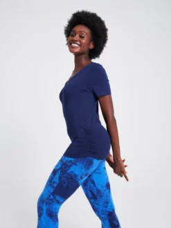 ASQUIT01 Asquith Scoop Bend It Tee - Navy