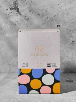 ANDSIS01 &Sisters Organic Cotton Pads With Wings X 20 - Mixed