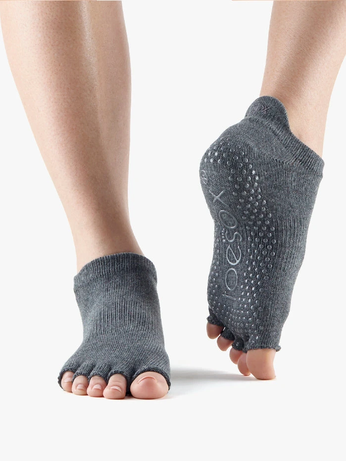 YOGAMA02 ToeSox Grip Half Toe Low Rise - Charcoal Grey Clothing 3 YOGAMA02 ToeSox Grip Half Toe Low Rise - Charcoal Grey Clothing