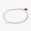 WANDER01 Wanderlust Gold & Silk Sea Glass Chalcedony Bracelet