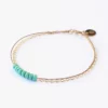 WANDER01 Wanderlust Gold & Silk Turquoise Beaded Bracelet Wellbeing & Lifestyle