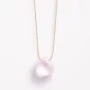 WANDER01 Wanderlust Life Fine Cord Necklace - Rose Quartz With Love...