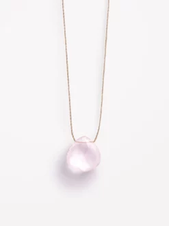 WANDER01 Wanderlust Life Fine Cord Necklace - Rose Quartz With Love...