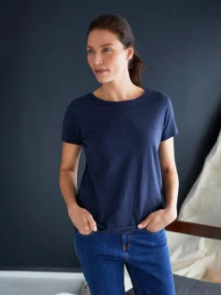 BRAINT01 Clothing Thought Fairtrade Organic Cotton Tee - Navy