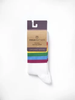 KOMOD01 With Love... Yogamatters Organic Cotton Men's Pride Socks - White